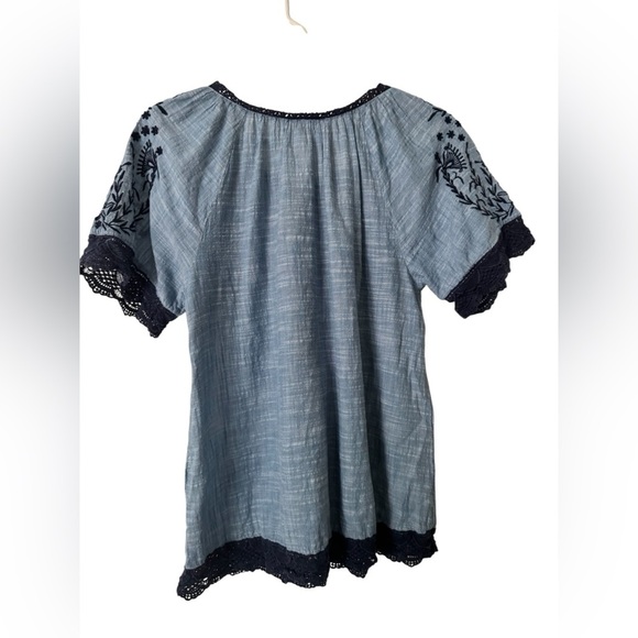 Sundance Embroidered Peasant Top Size S - Picture 4 of 8
